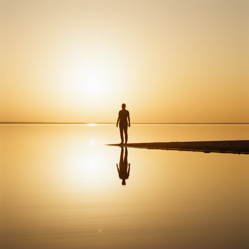Silhouette am Wasser